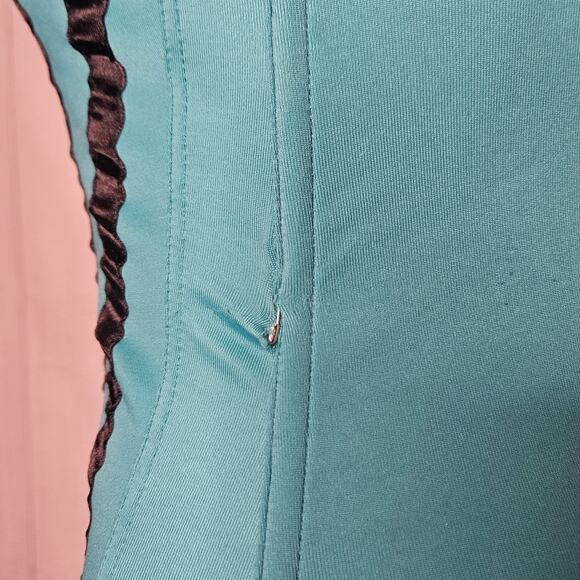VTG Y2K Morbid Threads Teal/Black Corset Top, size 34B - Picture 5 of 7